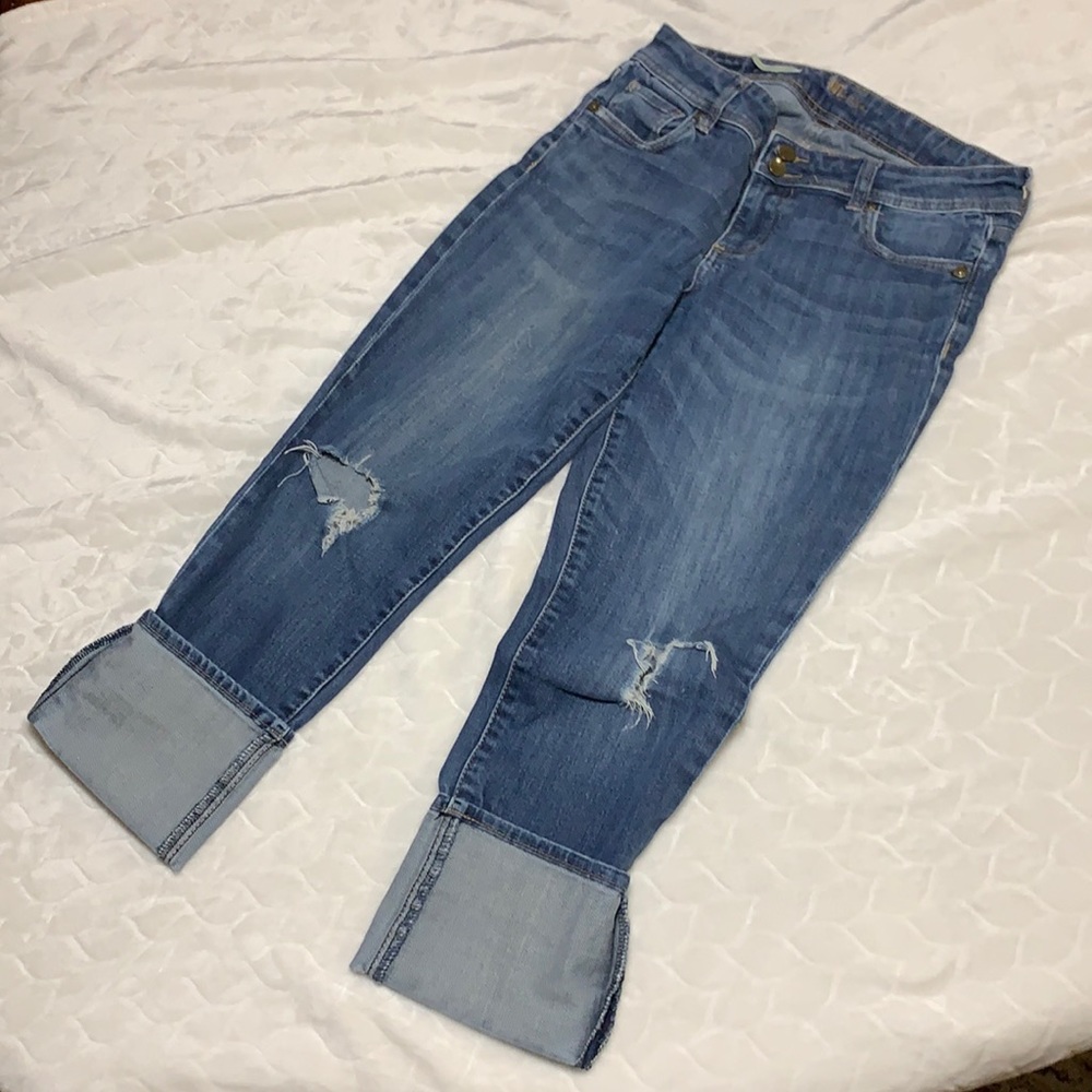 Used KUT from the cloth Cuffed Cameron Straight Leg Jeans Sz 6